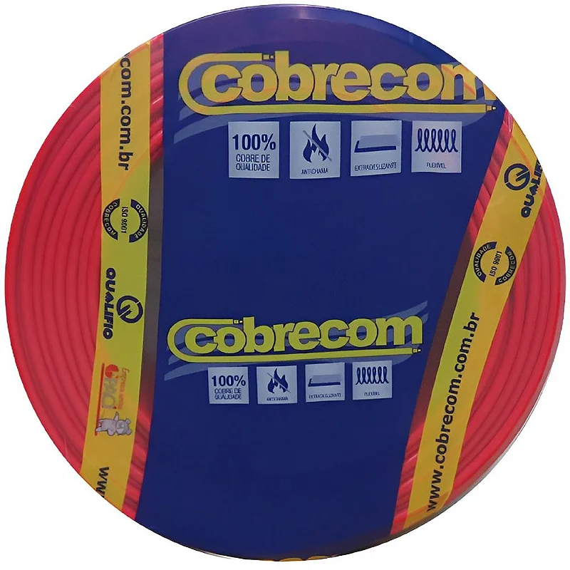 CABO FLEXIVEL 6MM COBRECOM VERMELHO 100MT