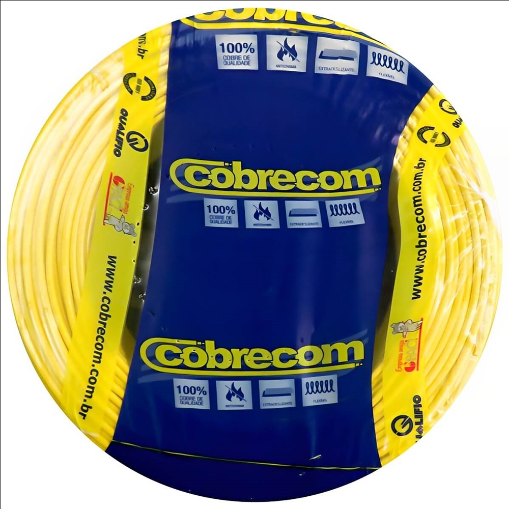 CABO FLEXIVEL 6MM COBRECOM AMARELO 100MT