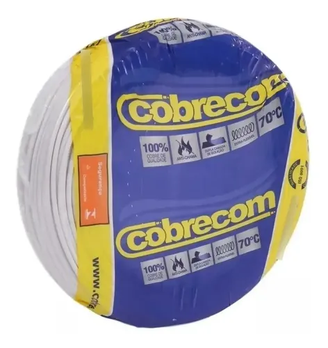 CABO FLEXIVEL 6MM COBRECOM BRANCO 100MT